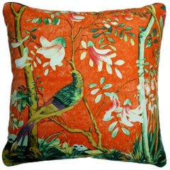 Vintage Cushions Luxury Bespoke Silk Pillow 
Golden Pheasant
, Made in London