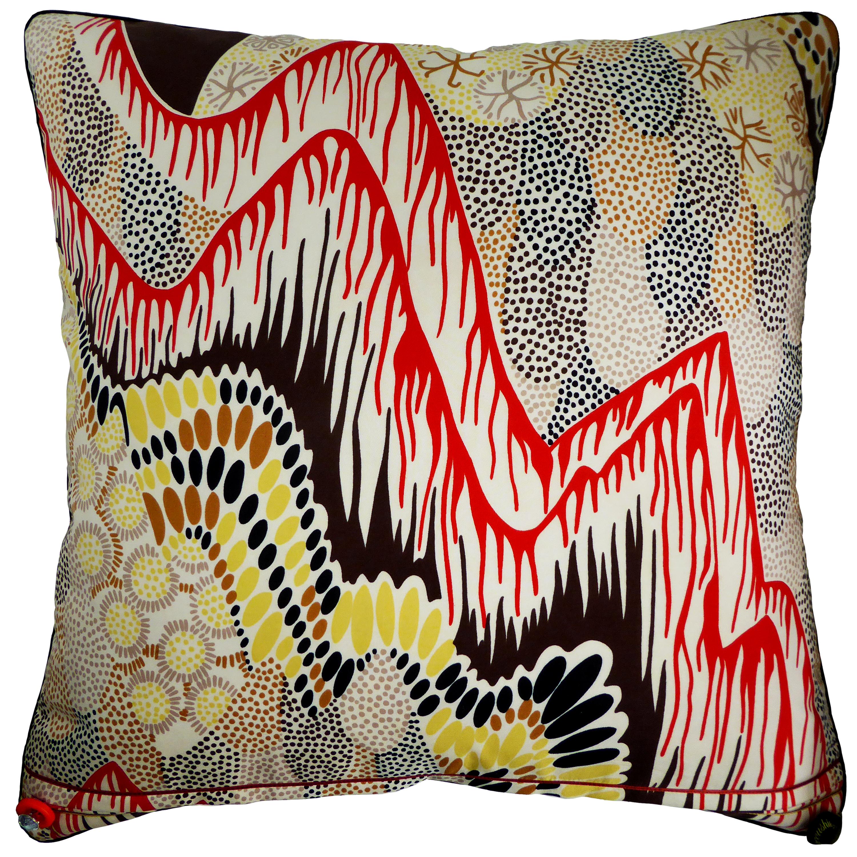 Organic Modern Vintage Cushions, Luxury Silk Bespoke-Made Pillow ‘Mythology', Made in London