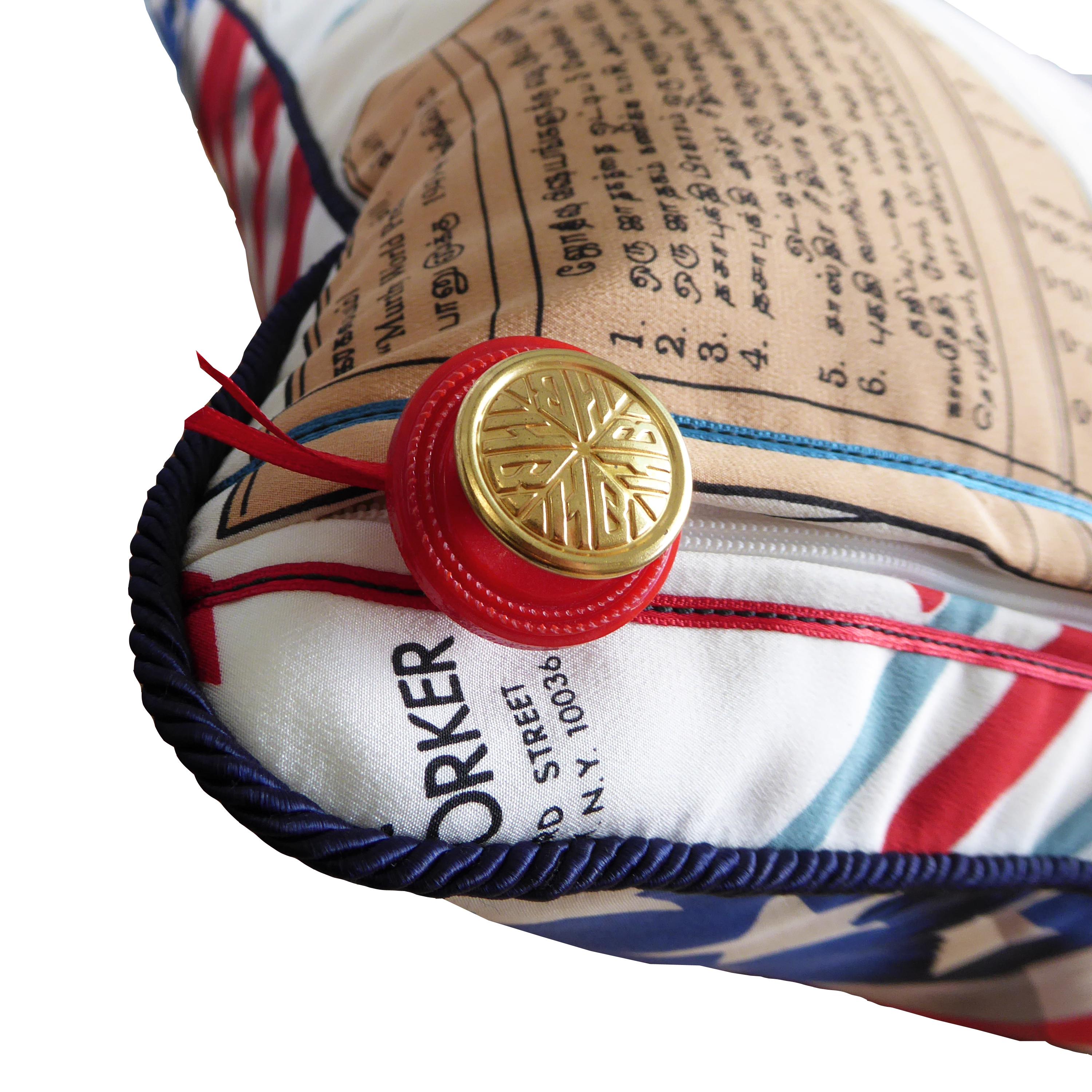 Organic Modern ‘Vintage Cushions’ Luxury Silk pillow 'The Star Spangled Banner' Made in London