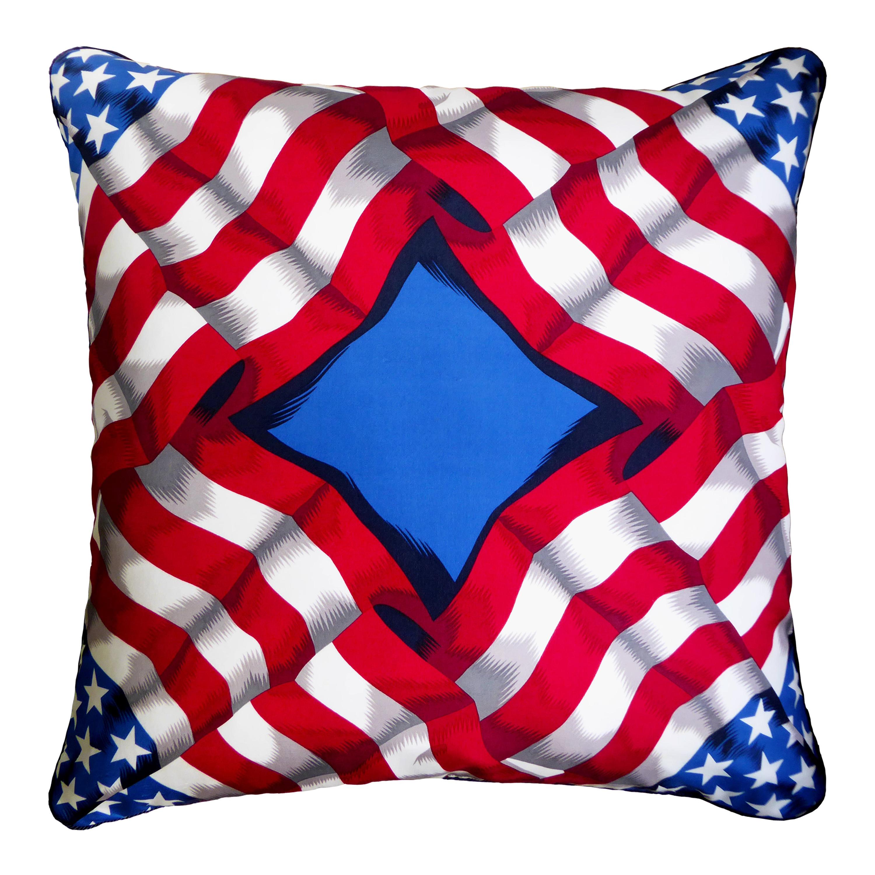 ‘Vintage Cushions’ Luxury Silk pillow 'The Star Spangled Banner' Made in London