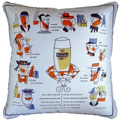 Vintage Cushions, ‘The Manchester Guardian with a Glass of Heineken', Made in UK