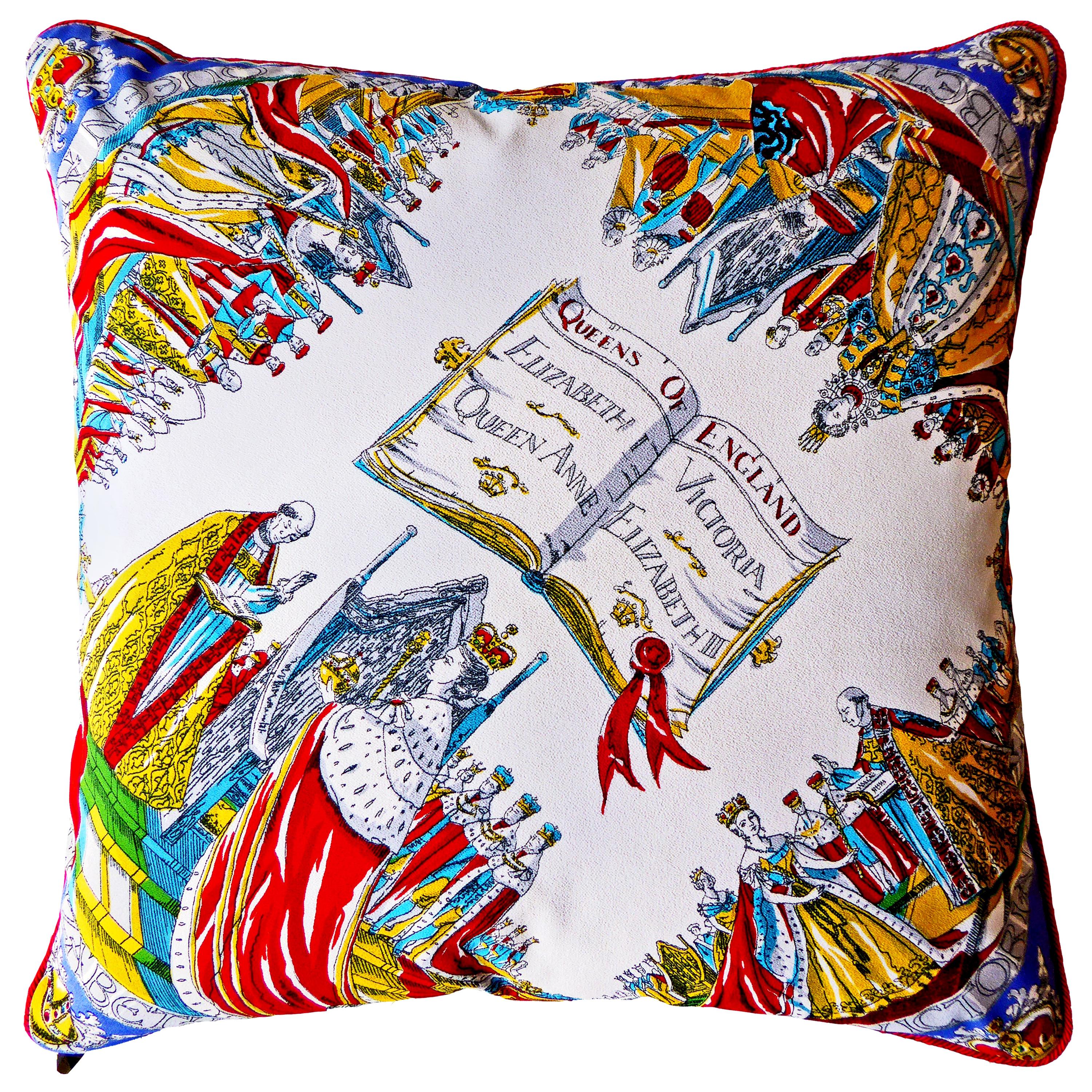 Vintage Cushions, 'The Queens of England' Bespoke-Made Pillow, Made in UK