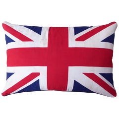 Vintage Cushions, 'Union Jack' Bespoke 1950s and 1980s Pillow, Made in London