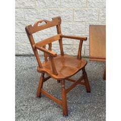 Vintage Cushman Style Solid Wood Maple Dining Chairs, Set of 6