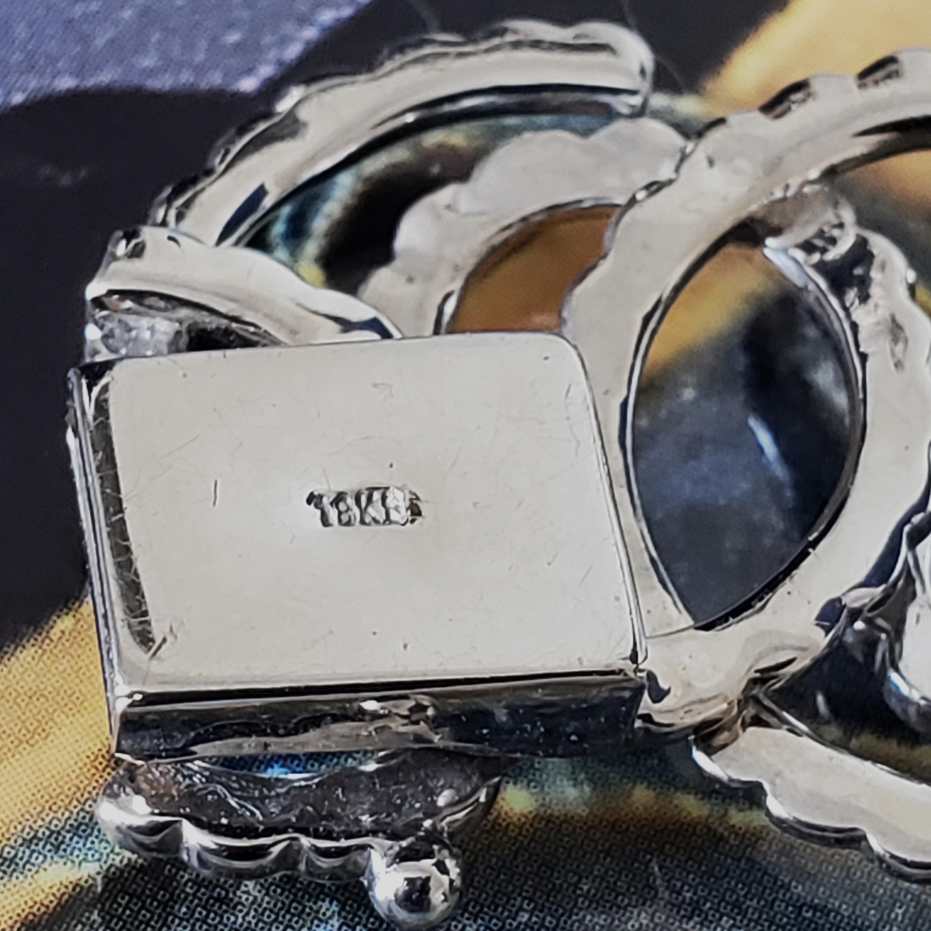Collier vintage personnalisé en or blanc 18K 530 plus diamants Vague de l'océan en vente 13