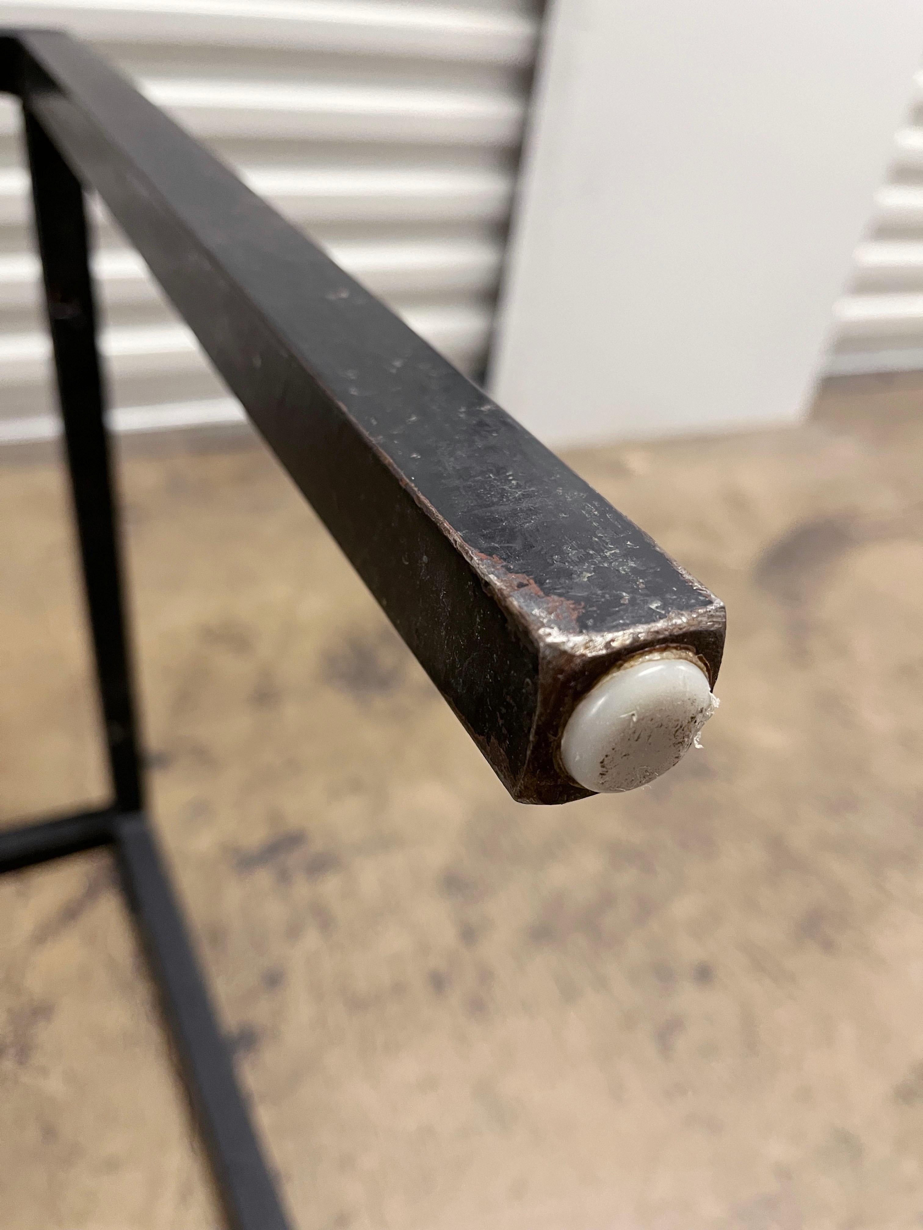 Vintage Custom Architectural SOLID Metal Bar Bench For Sale 1