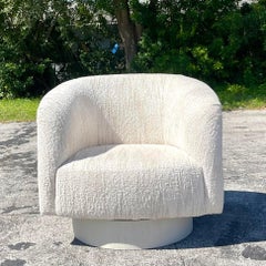 Vintage Custom Barrel Swivel Chair