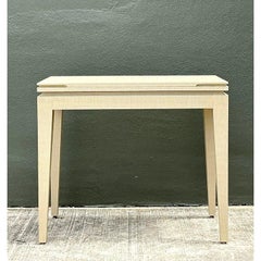 Vintage Custom Built Grasscloth Extendable Console/Game Table