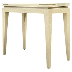 Vintage Custom Built Grasscloth Extendable Console/Game Table