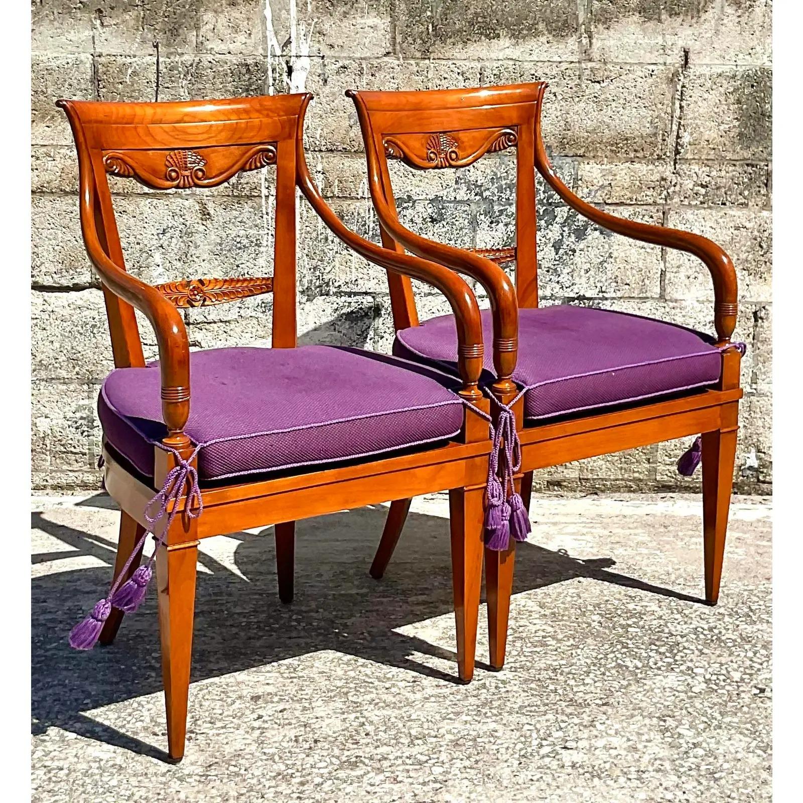 italien Chaises à accoudoirs vintage sur mesure du groupe KPS - une paire en vente