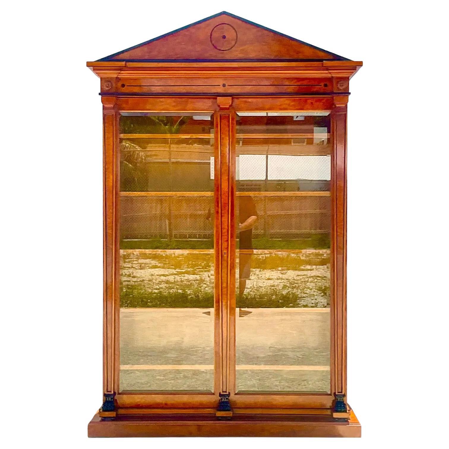 Vintage Custom Built KPS Pediment Bourbon Cabinet For Sale