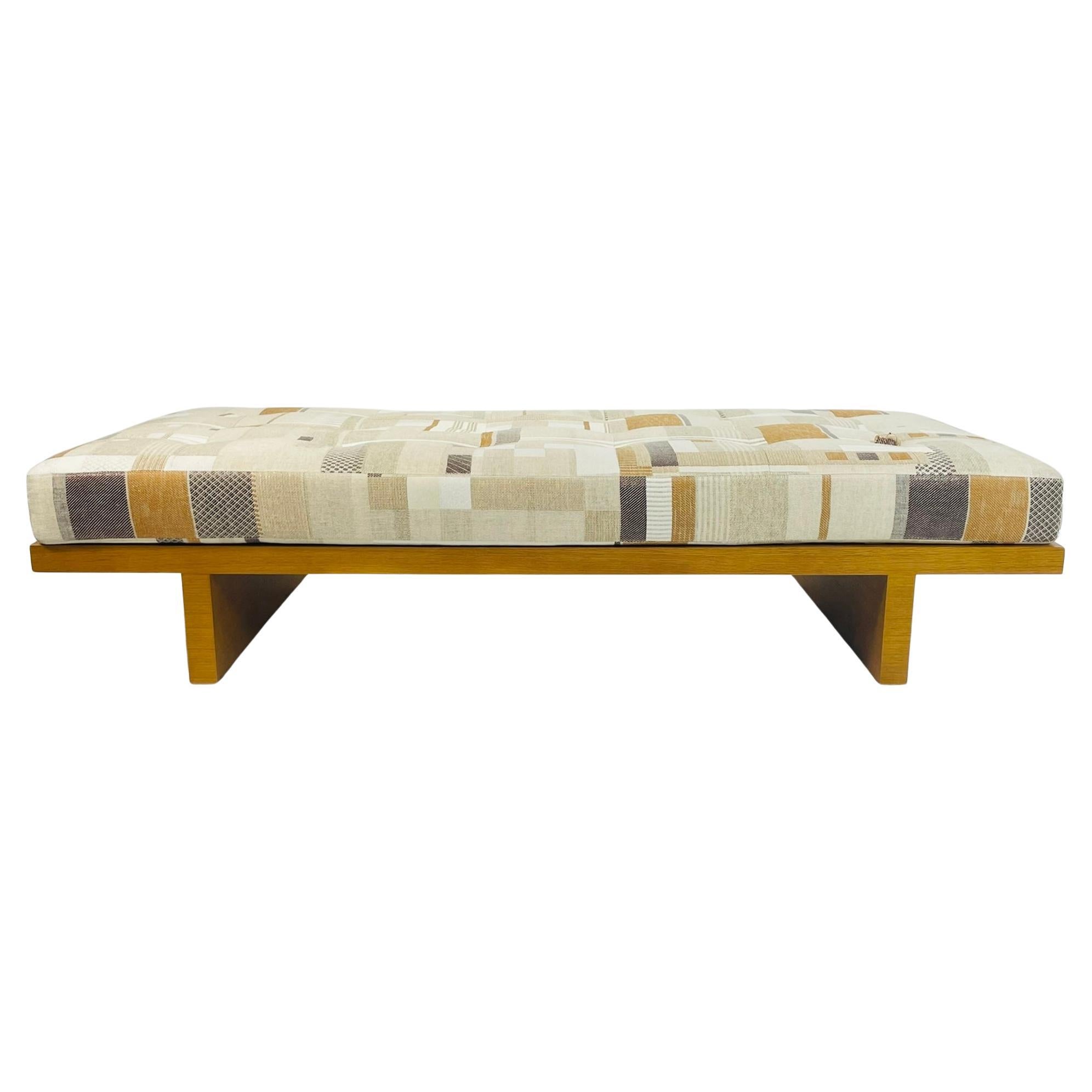 Vintage Custom California Modern Daybed, Solid Wood Slatted Base, LA Modern For Sale