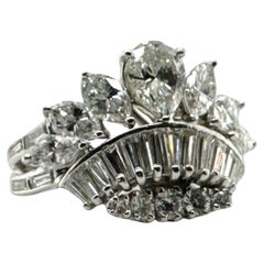 Vintage Custom Crown Diamond Ring Size 7