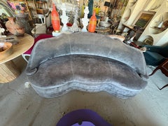 Vintage Custom Curved Velvet Sofa