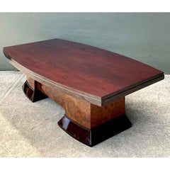 Vintage-Couchtisch im Custom-Deco-Stil mit zweifarbiger Wurzelholz-Oberfläche