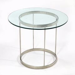 Vintage Custom Fabricated Stainless Steel Side Table