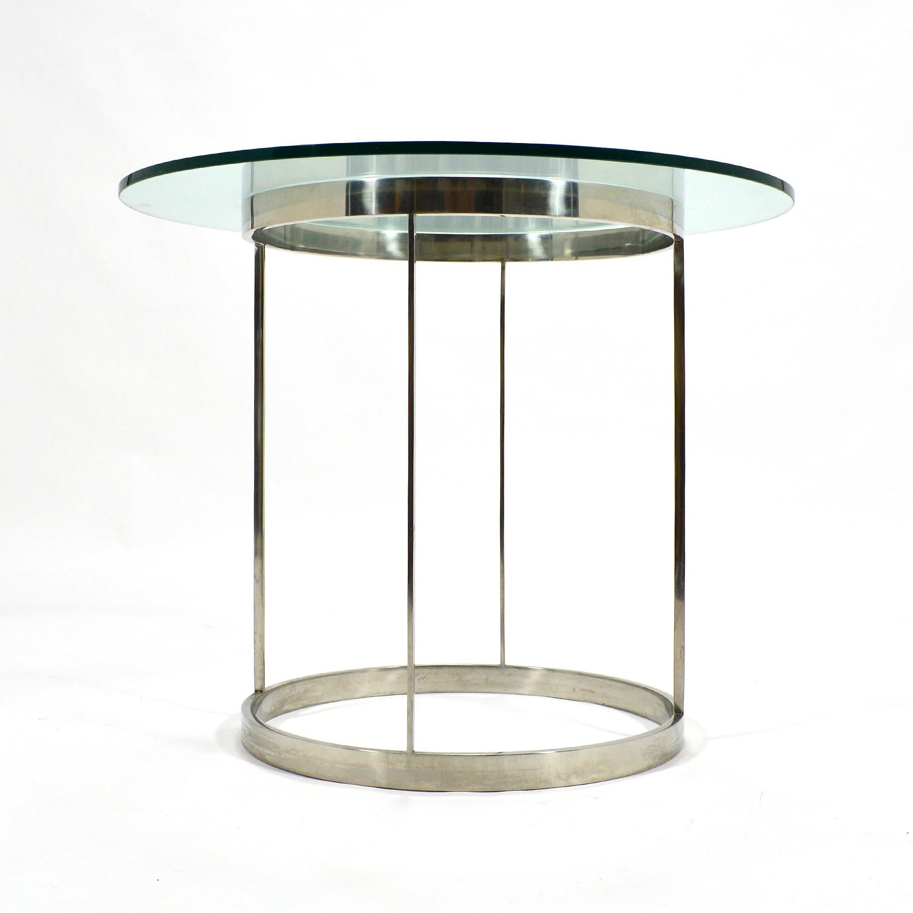 American Vintage Custom Fabricated Stainless Steel Side Table For Sale