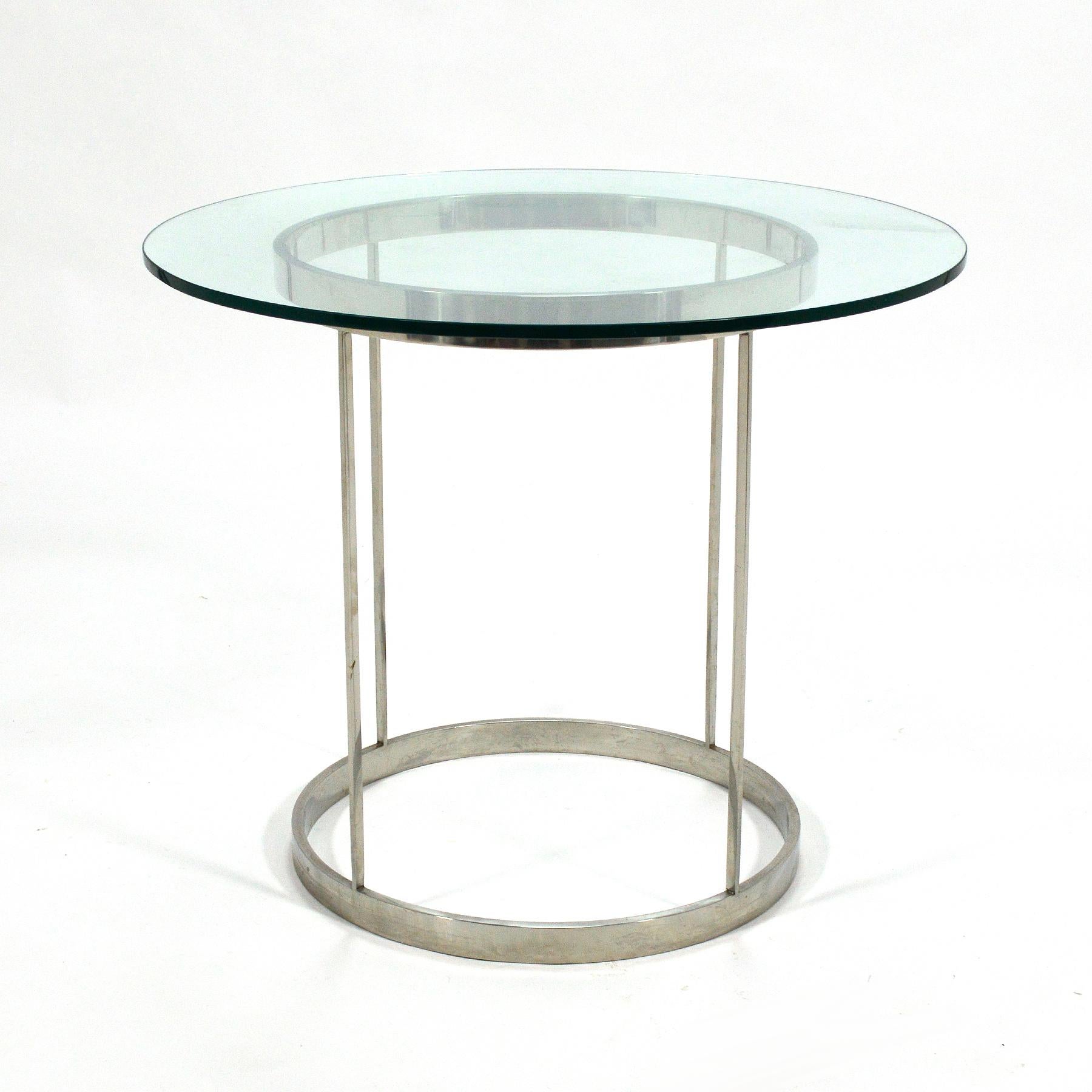 Vintage Custom Fabricated Stainless Steel Side Table In Good Condition For Sale In Highland, IN
