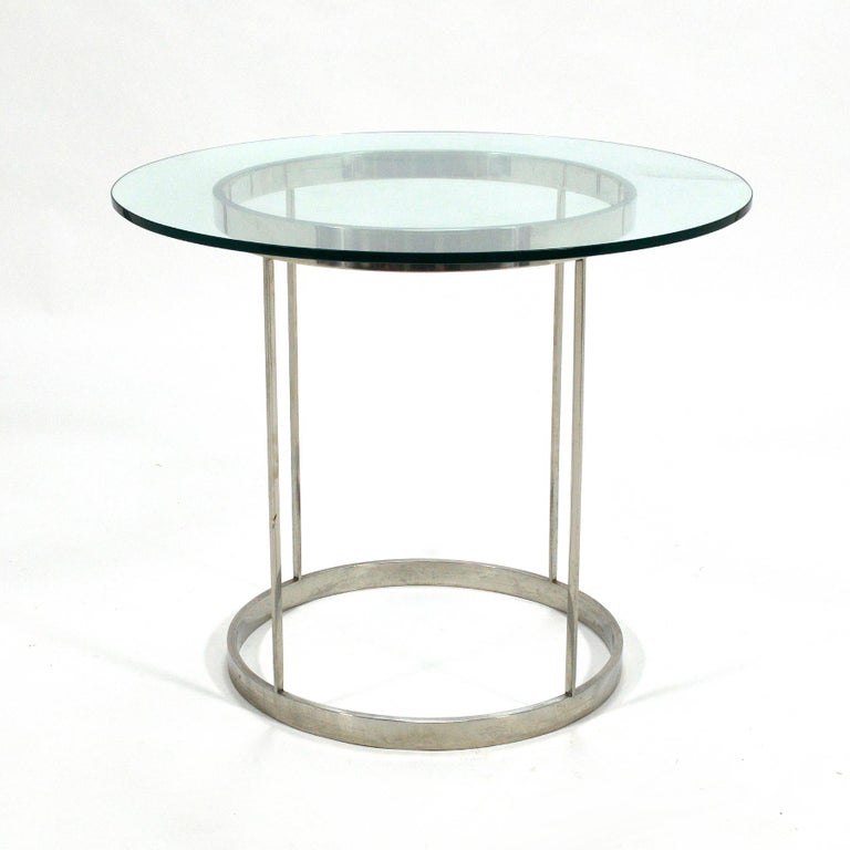 Vintage Custom Fabricated Stainless Steel Side Table For Sale at 1stDibs