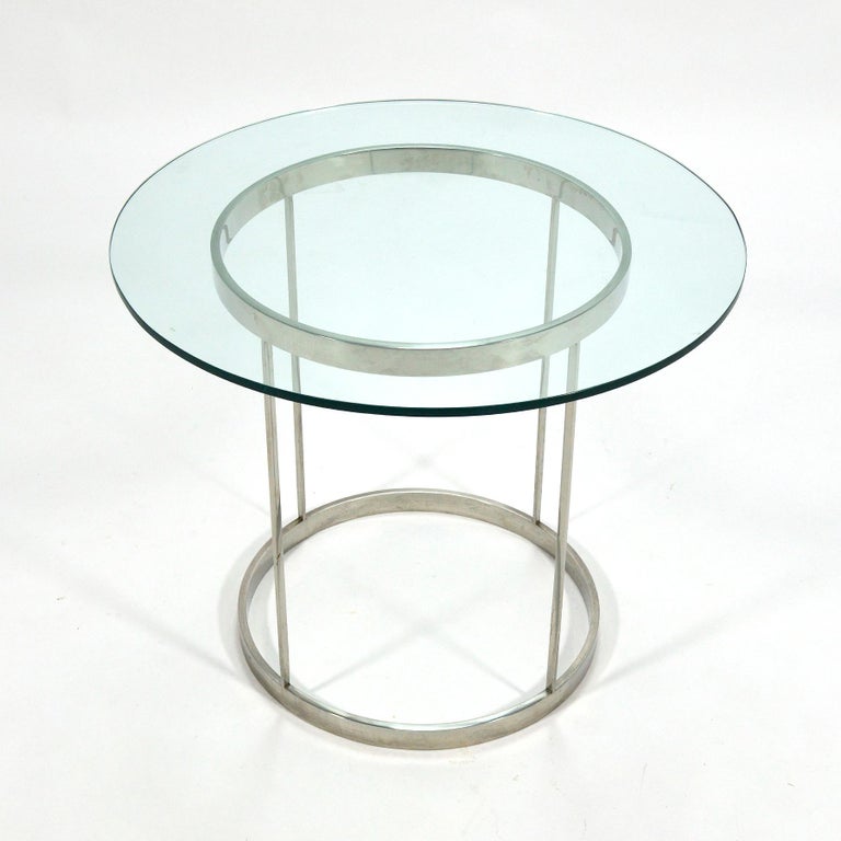 Vintage Custom Fabricated Stainless Steel Side Table For Sale at 1stDibs