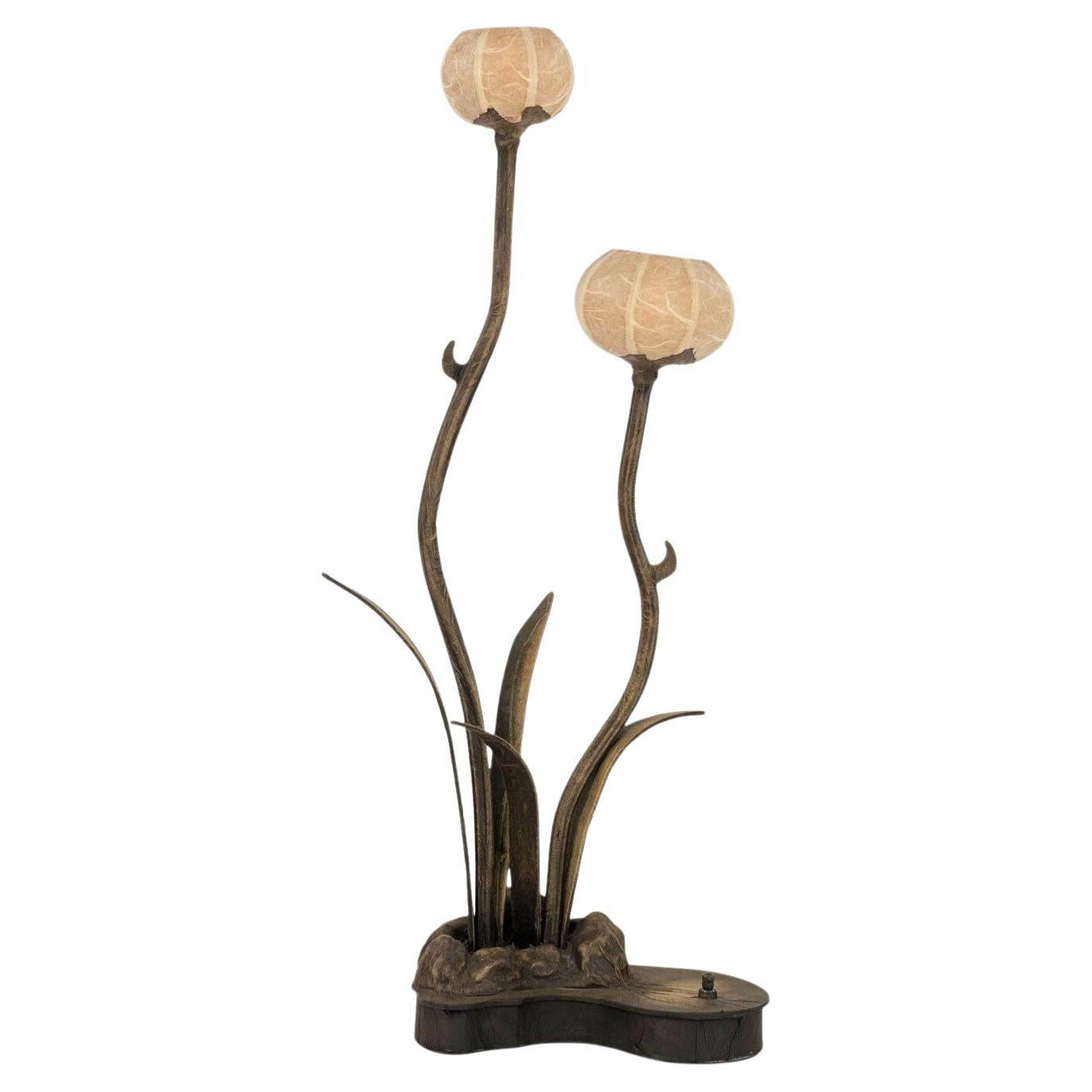 Vintage Custom 'Flower' Table Lamp For Sale