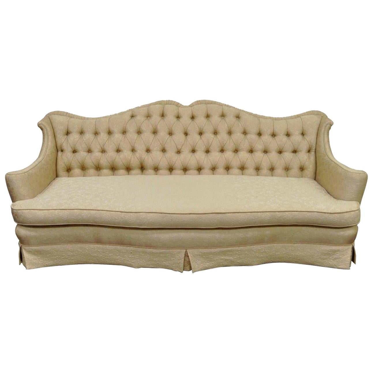 Hollywood Regency Tufted Sofa - 9 For Sale on 1stDibs