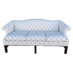 Retro Custom Hand-Crafted Chippendale Camelback Sofa After George Hepplewhite