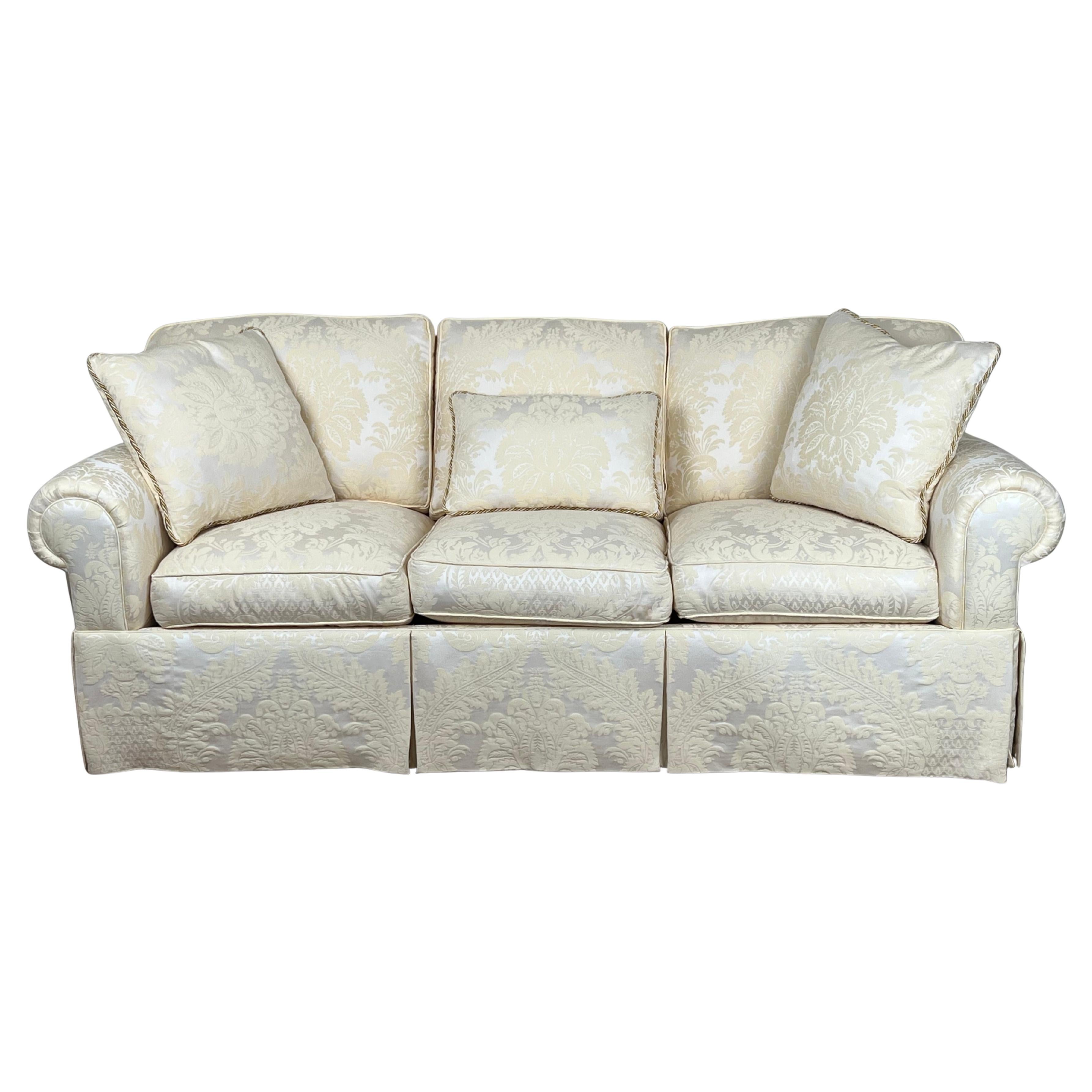 Vintage Custom Ivory Sofa by Stickley