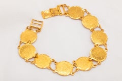 Vintage Custom-Made 22k Gelbgold „Coin“ Gliederarmband, maßgefertigt