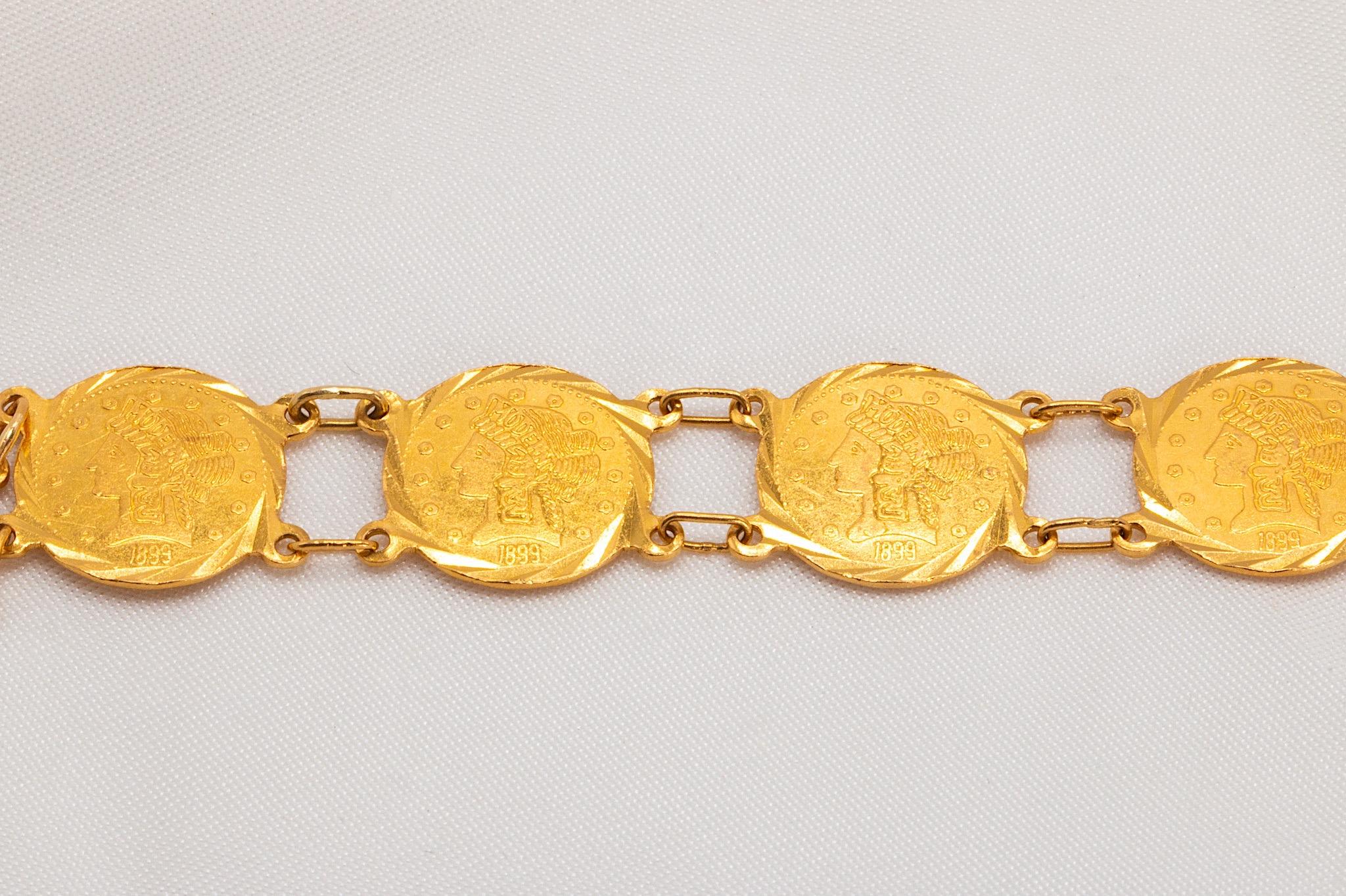 Classical Roman Vintage Custom-Made 22k Yellow Gold 