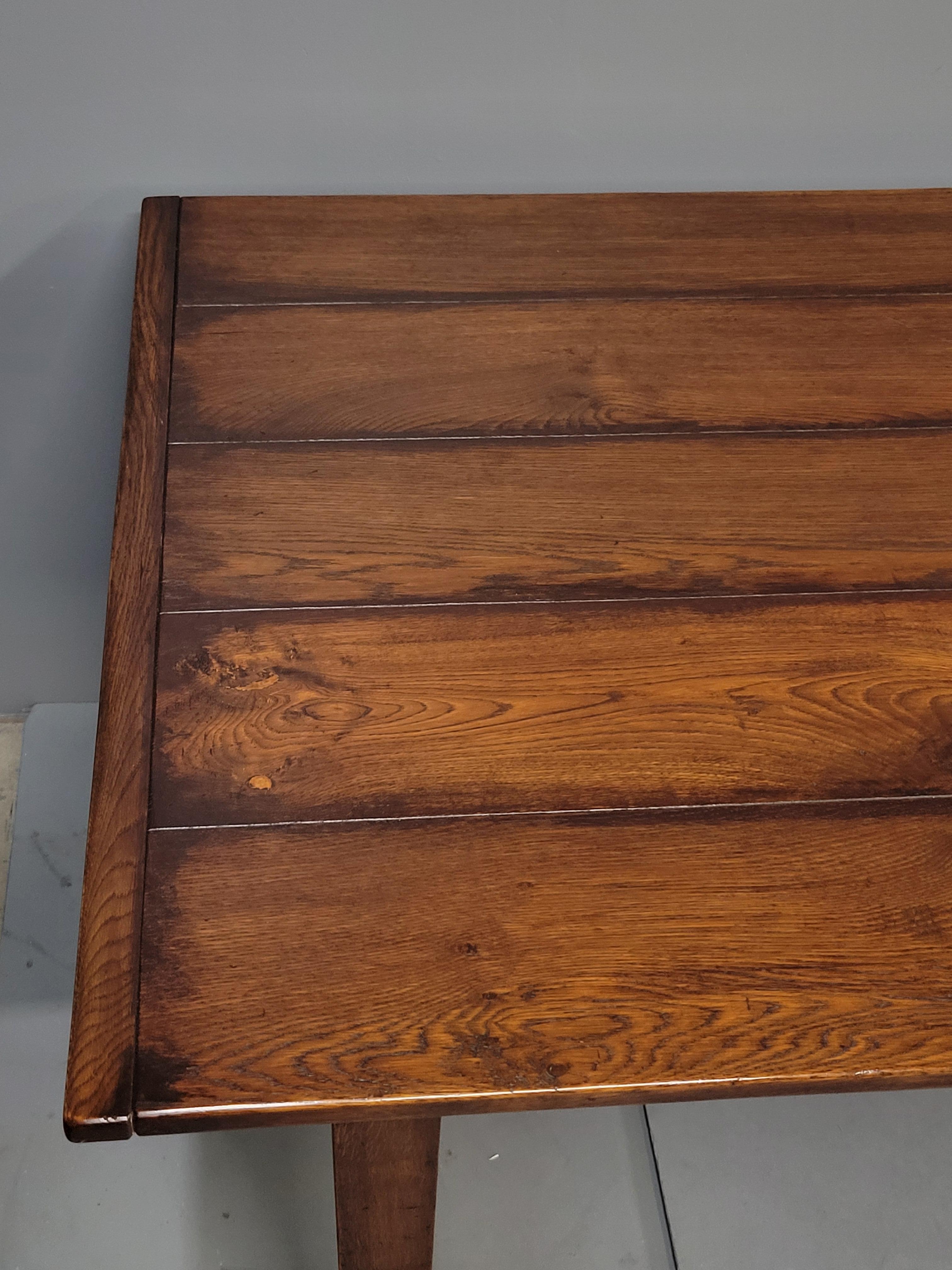 Contemporary Vintage English Oak Farmhouse Table