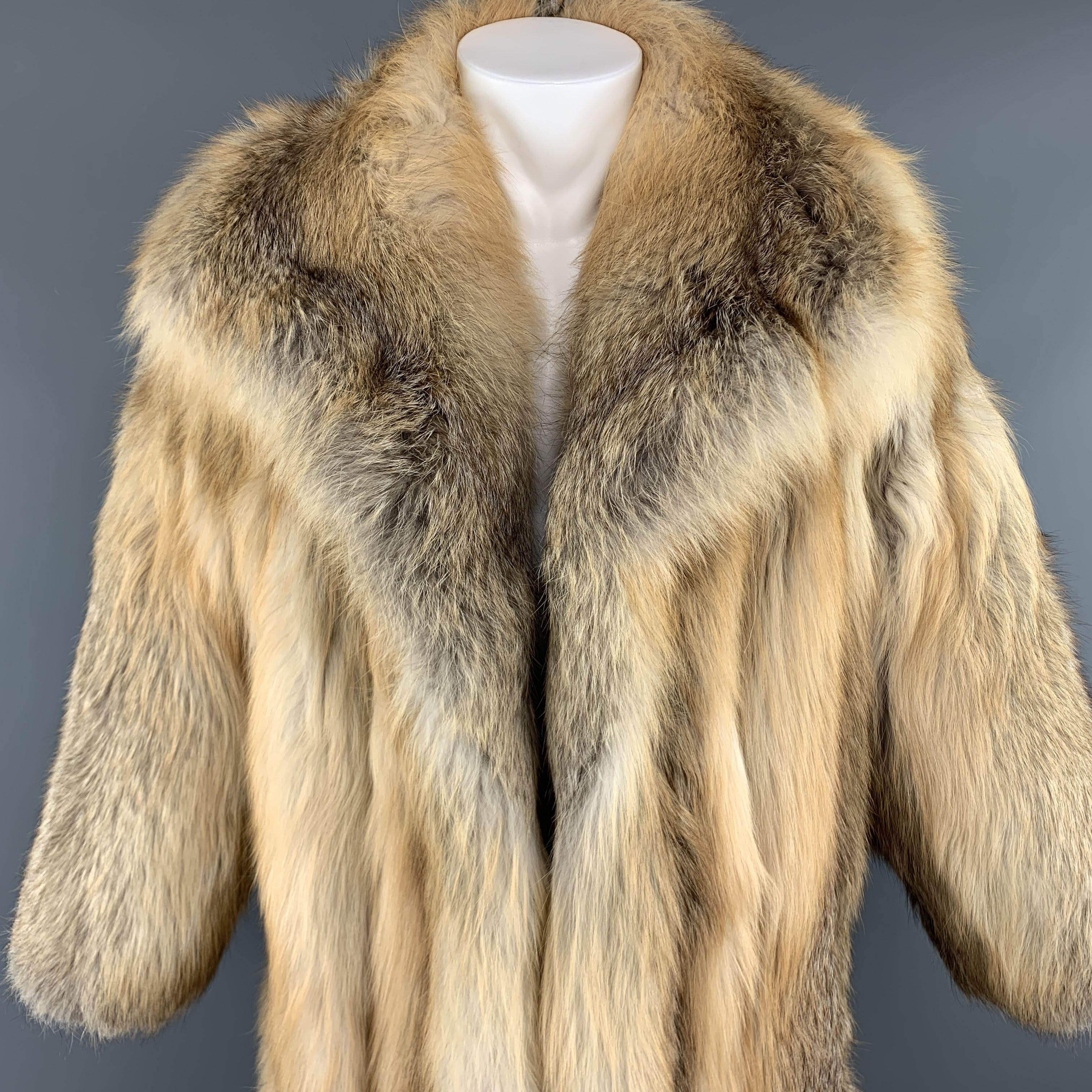 Vintage CUSTOM MADE M Gold Red Fox Fur Long Coat / Jacket For Sale at  1stDibs | vintage fox fur coat, long fur coat, gold fur coat