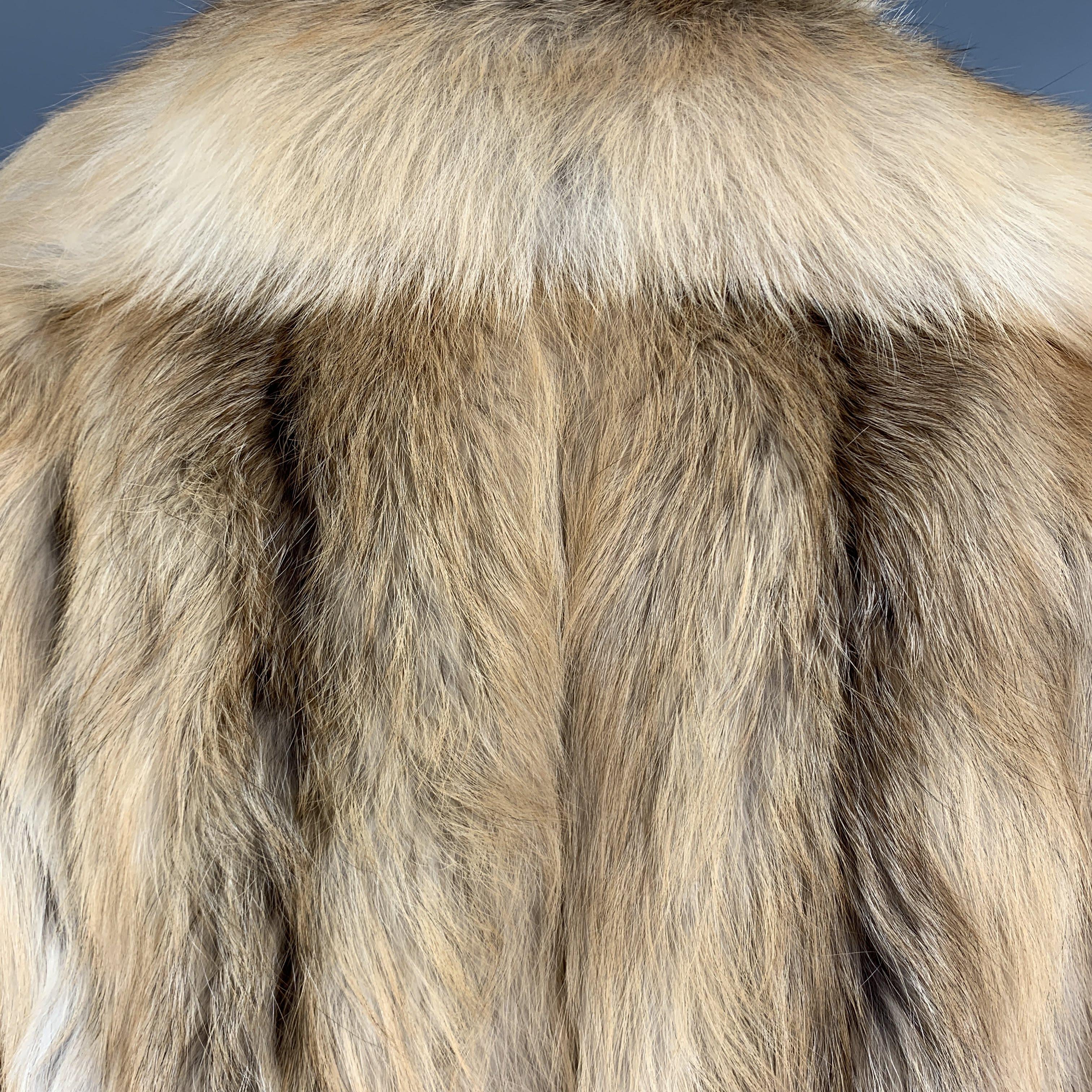 Vintage CUSTOM MADE M Gold Red Fox Fur Long Coat / Jacket 1