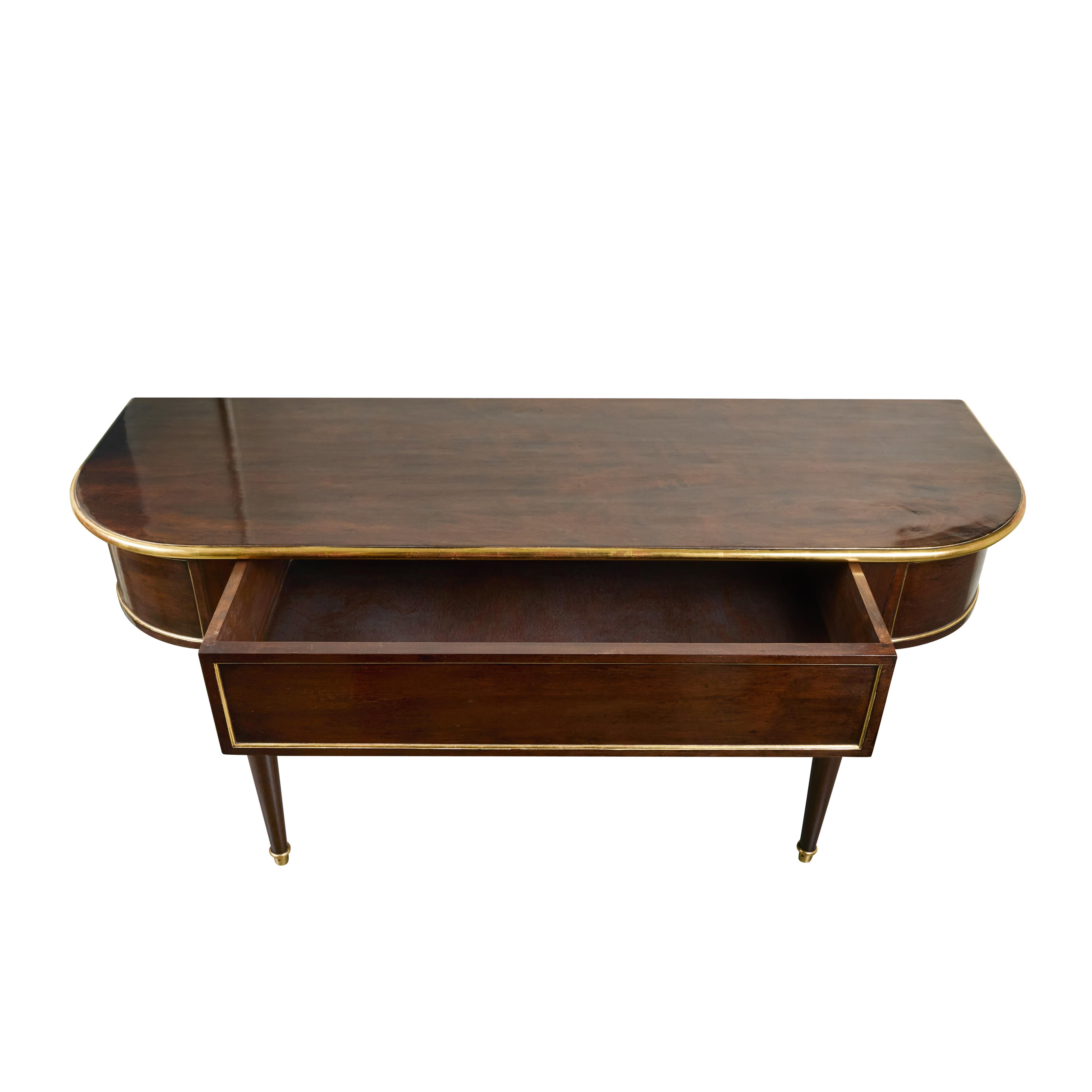 Late 20th Century Vintage Custom Made Mahogany Sideboard w/ 22k Detailing For Sale