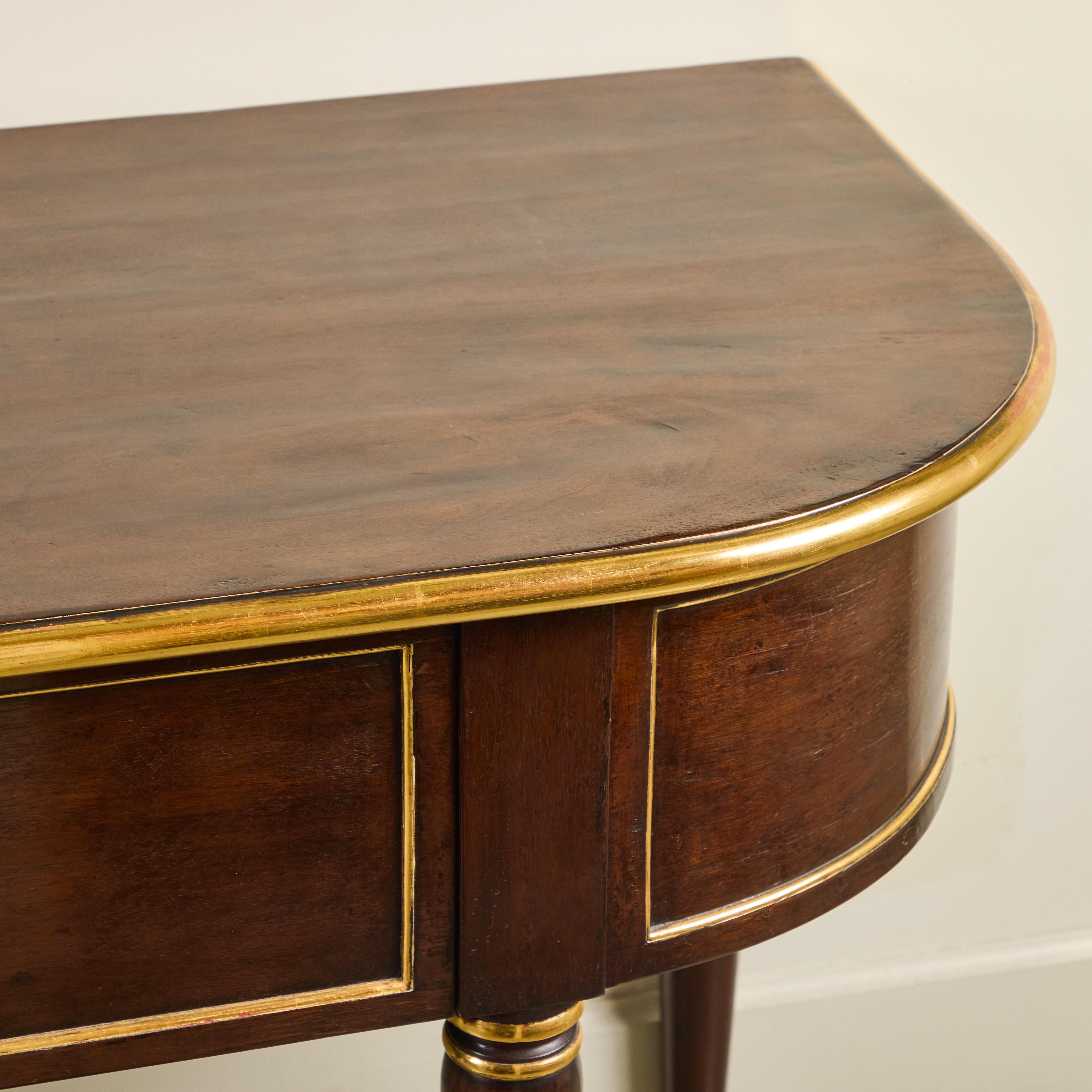 Gold Leaf Vintage Custom Made Mahogany Sideboard w/ 22k Detailing For Sale