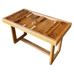 Table de backgammon vintage sur mesure avec carreaux en bakélite