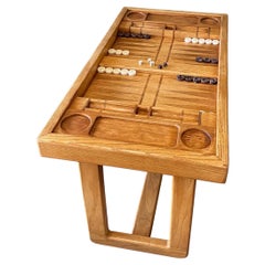 Table de backgammon vintage sur mesure avec carreaux en bakélite