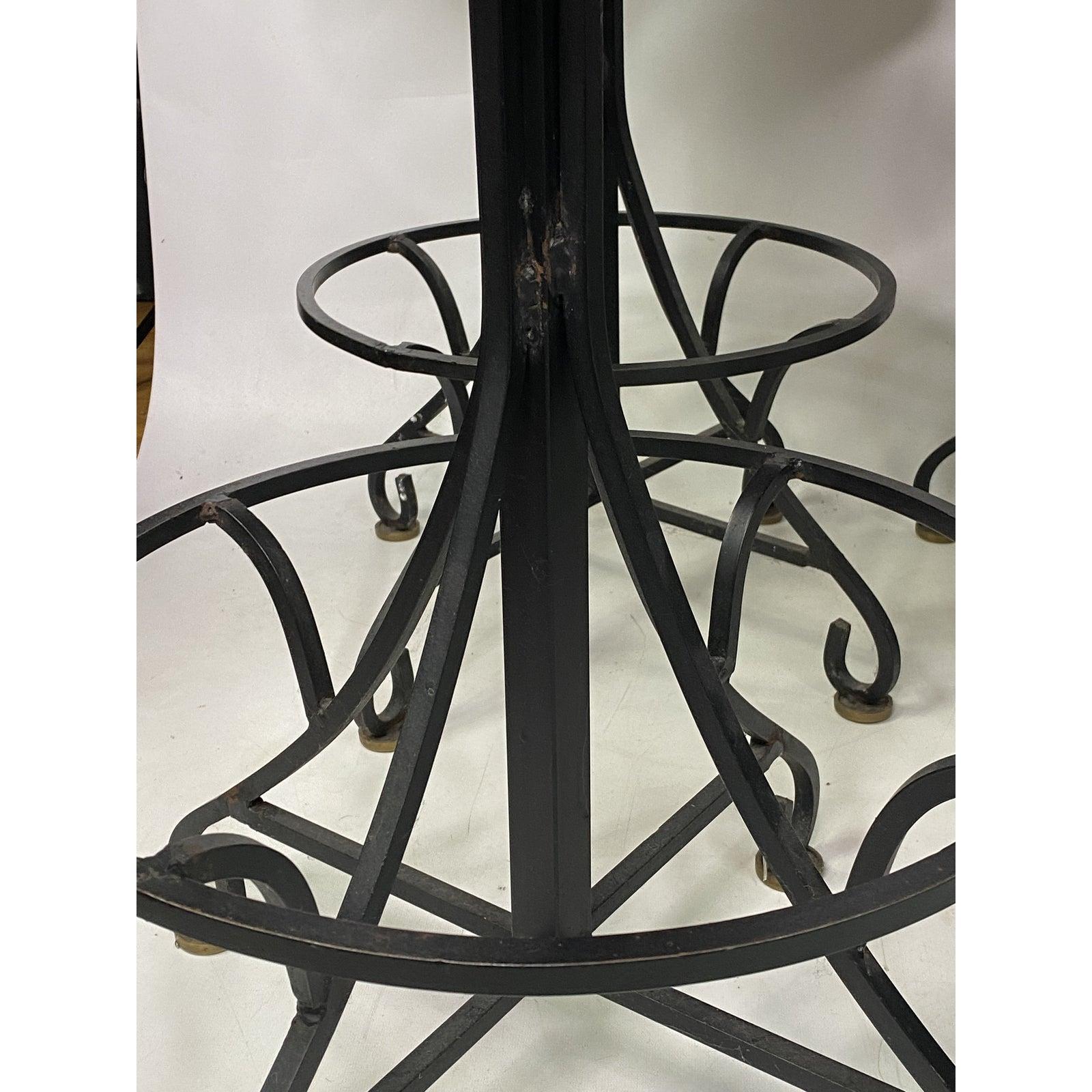 American Vintage Custom Made Spanish Revival Wrought Iron Bar Stools, Set of 8