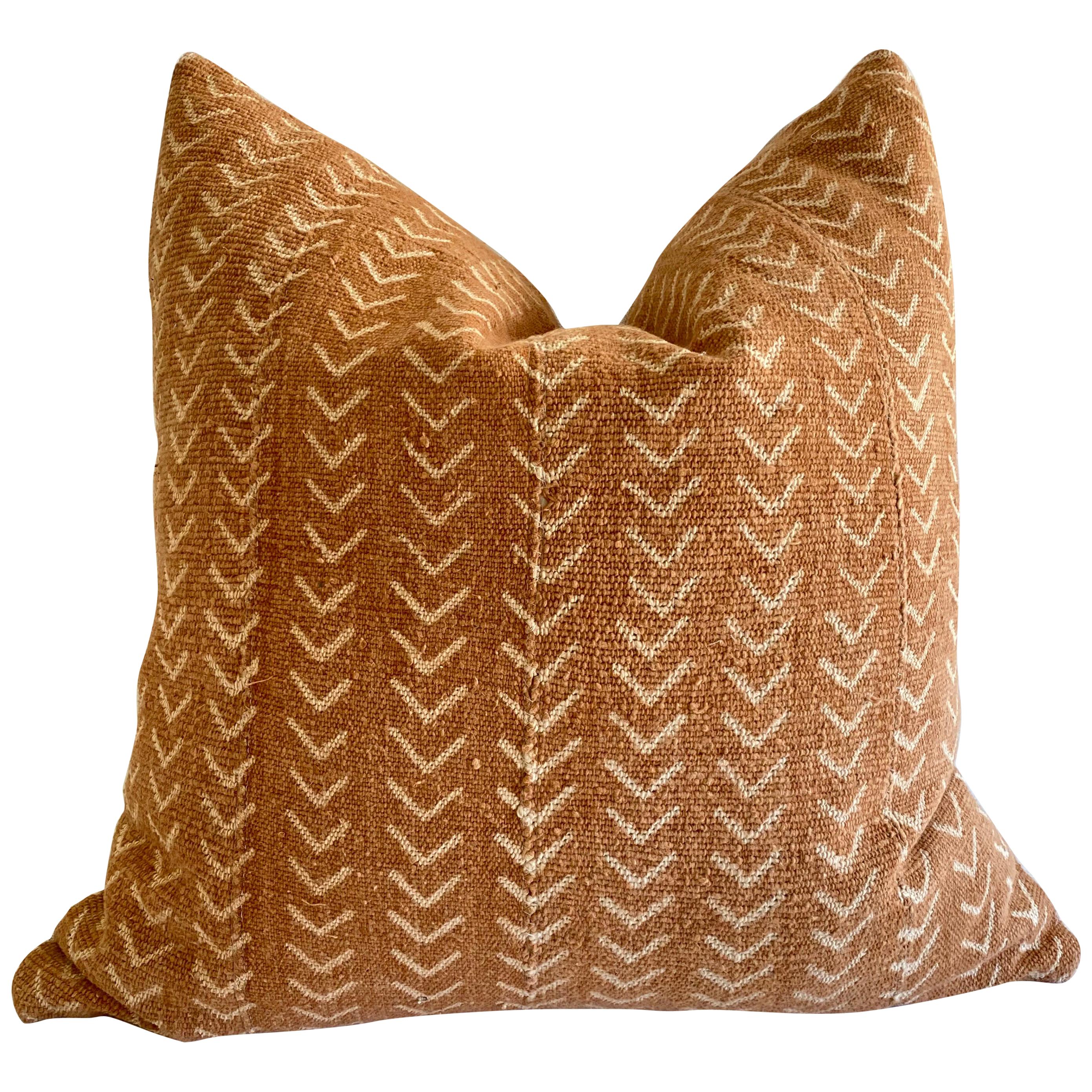 Vintage Custom Mali Mudcloth Pillow with Down Insert