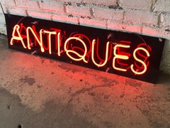 Vintage Custom Neon "Antiques" Sign