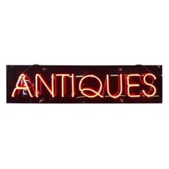 Panneau "Antiquités" vintage personnalisé au néon