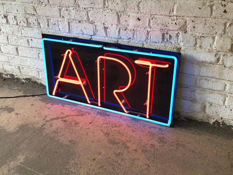 Vintage Custom Neon "Art" Sign For Sale at 1stdibs