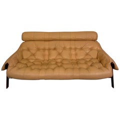 Vintage  Percival Lafer MP-41 Series Brazilian Leather Sofa