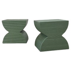 Vintage Custom Reeded Side tables - Pair