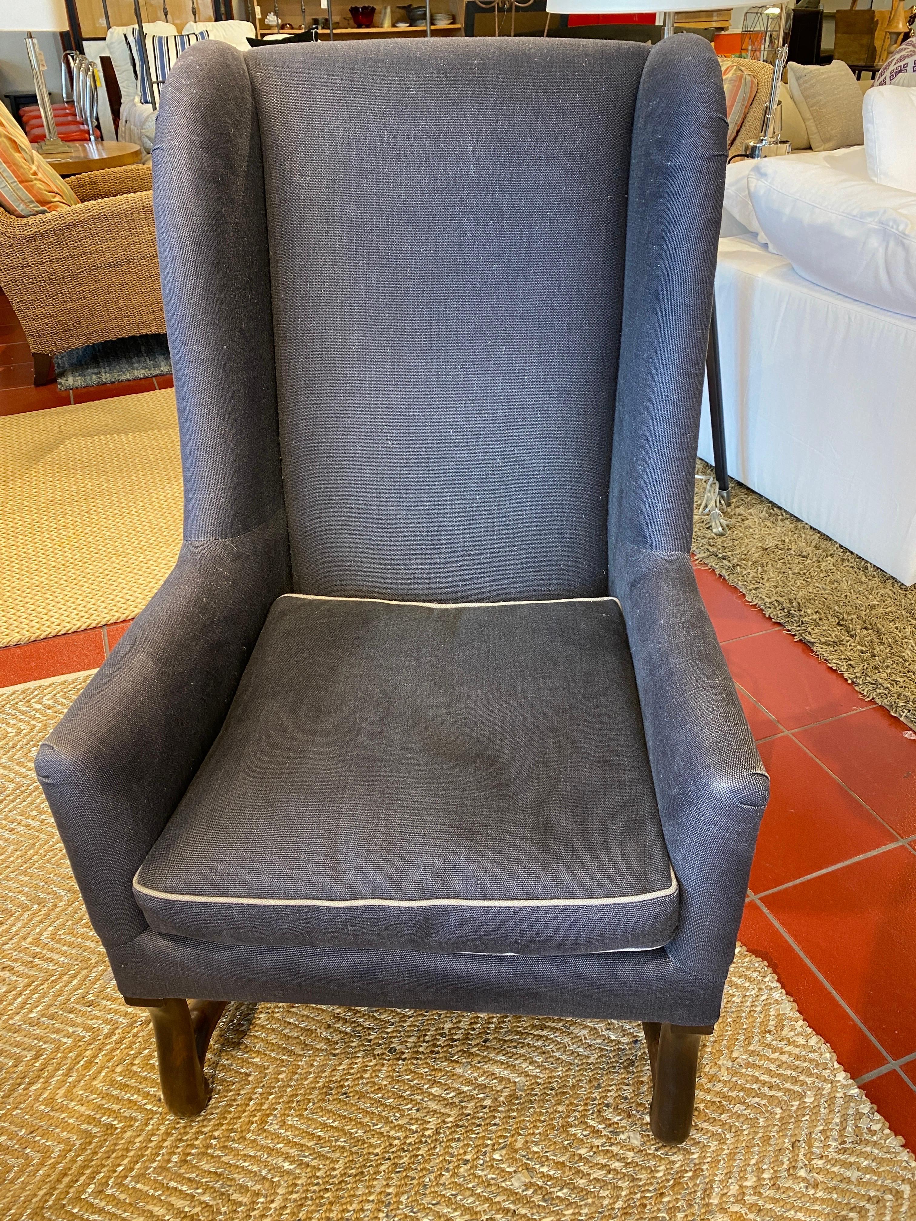 vintage velvet wingback chair