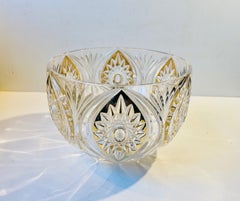 Vintage Cut Crystal and Gilt Enamel Fruit Bowl, 1950s