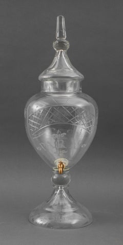 Vintage Cut Crystal Apothecary Beverage Dispenser