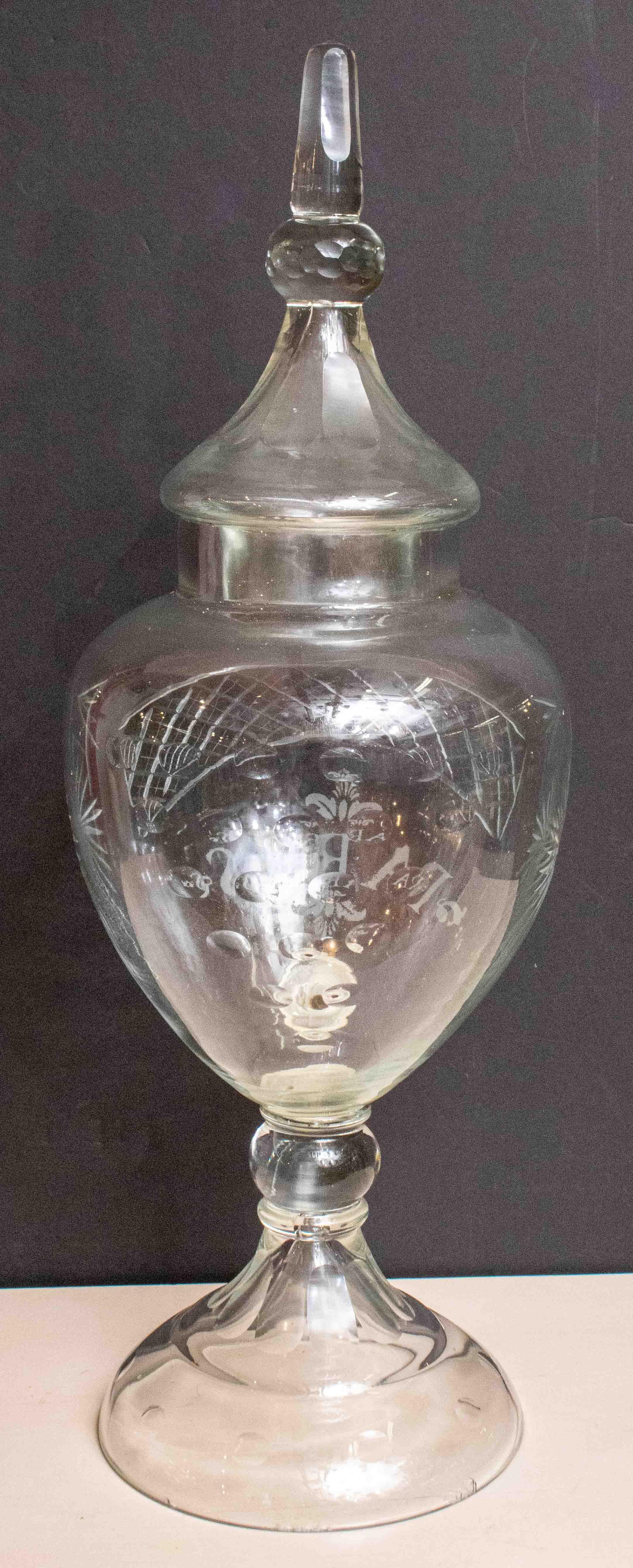 Mid-20th Century Vintage Cut Crystal Apothecary Beverage Dispenser