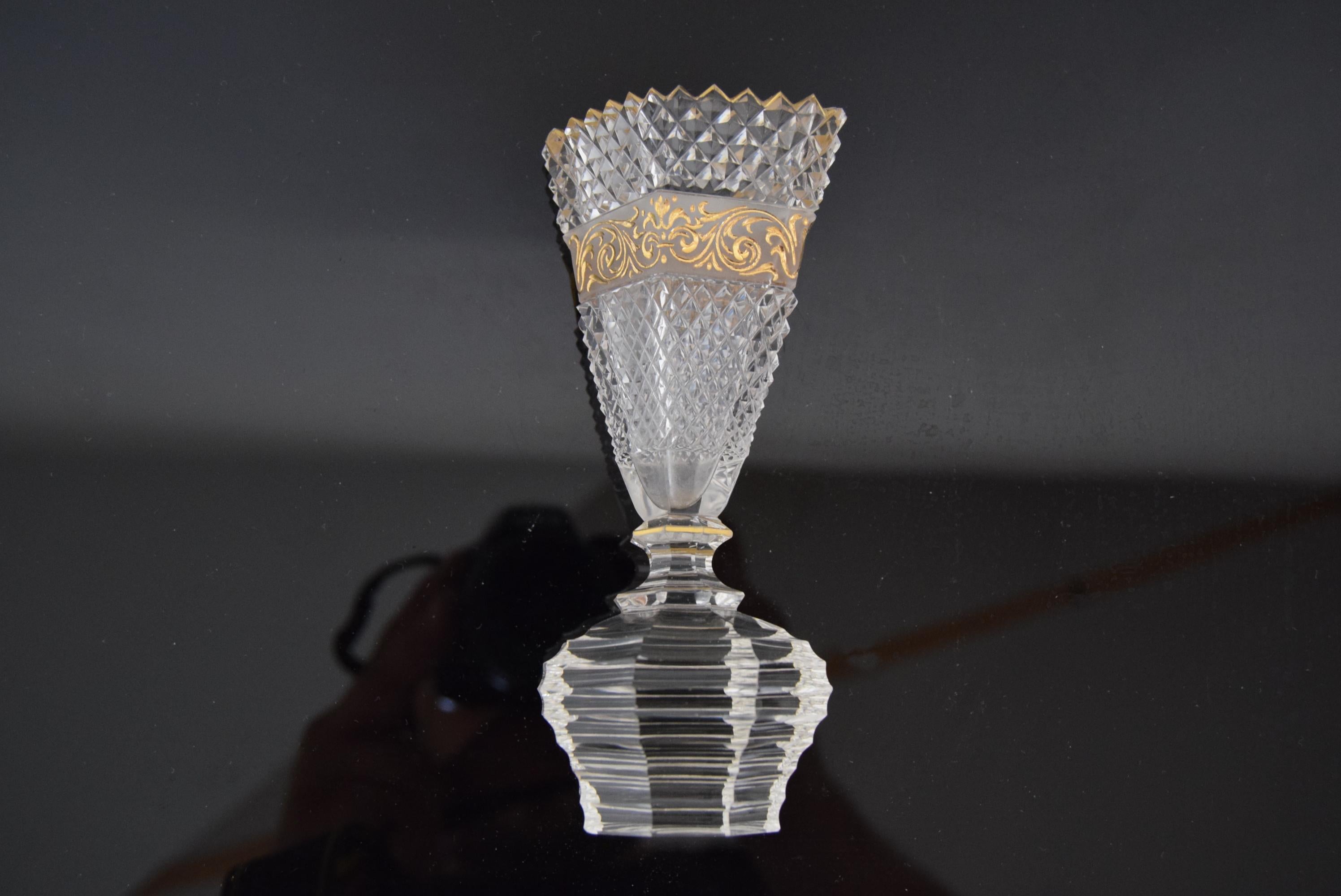 Vintage Cut Crystal Glass Cup, Glasswork Novy Bor, 1950's.  For Sale 4