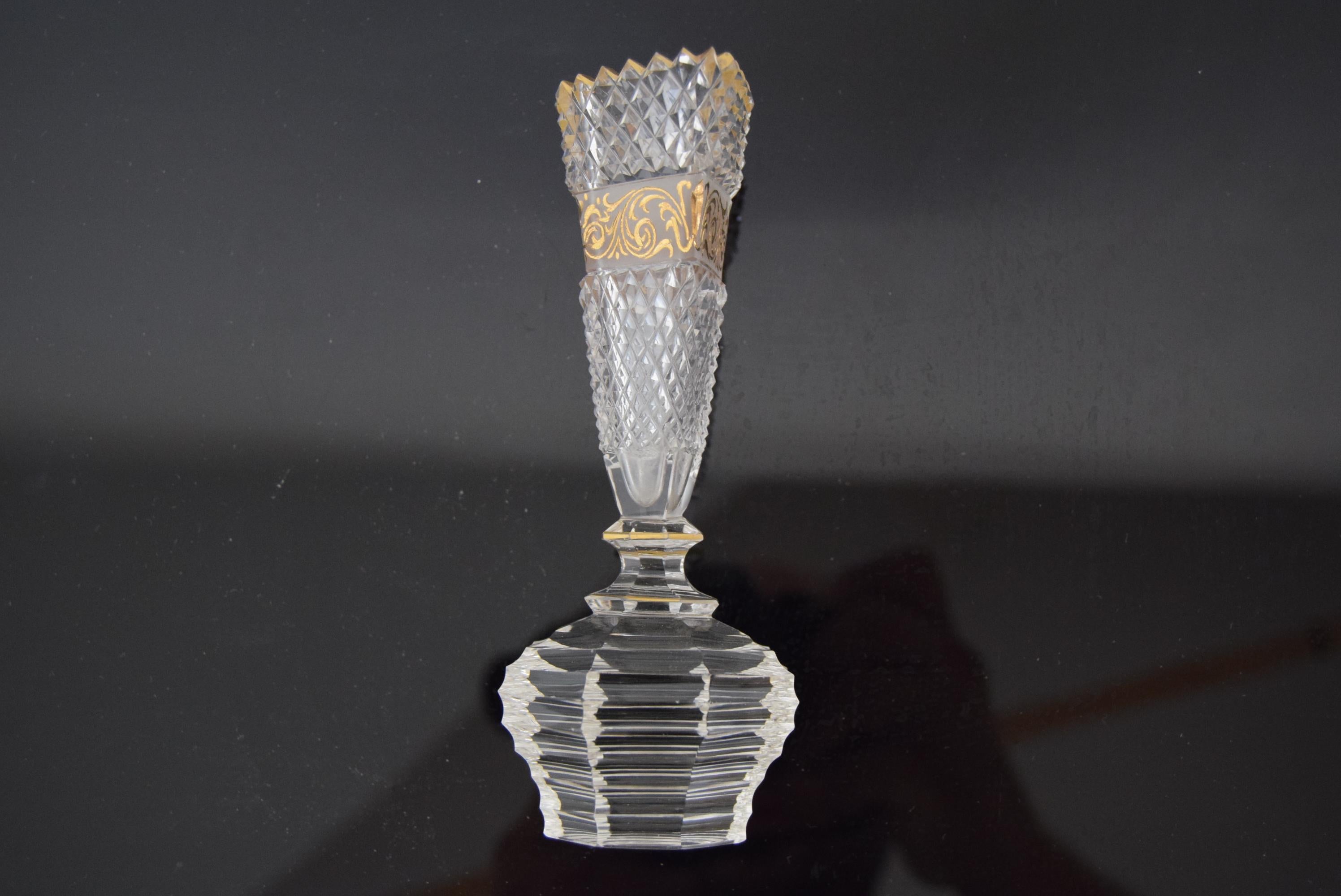 Vintage Cut Crystal Glass Cup, Glasswork Novy Bor, 1950's.  For Sale 6